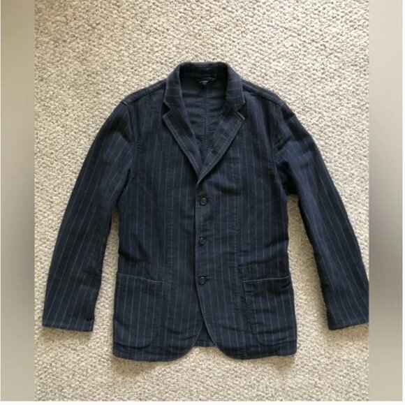 Ralph Lauren Polo Jeans Cotton Striped Dark Blue Buttons Closure men’s size M